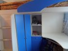 Двухэтажная детская кровать со шкафом и рабочим столом в Чебоксарах