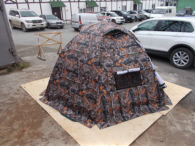 Палатка летняя зонт «охотник 6-6» 3-х слойная 2входа+2форт+2окна+дно на .