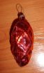 Елочное украшение стекло шишка красная ссср 8 см в Симферополе