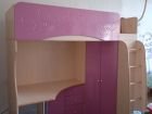 Детский уголок:стол, шкаф для белья, 2этаж-кровать. в Санкт-Петербурге